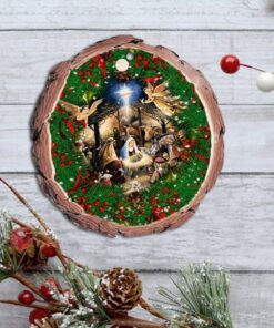jesus christ when he born. to jesus lover wood slice ornament thh3452o 4264