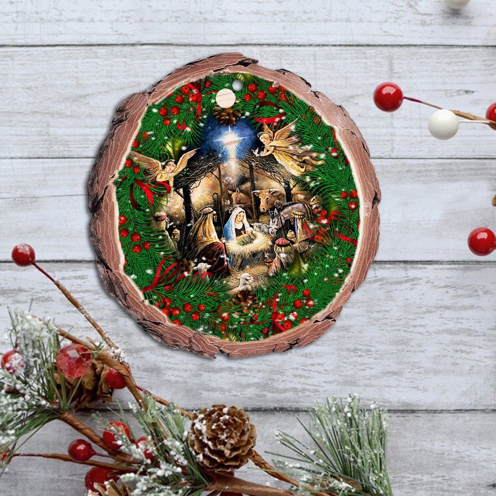 Jesus Christ When He Born. To Jesus Lover Wood Slice Ornament THH3452O - Image 6