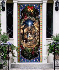 jesus christ when he born flagwix™ to jesus lover door cover 6196
