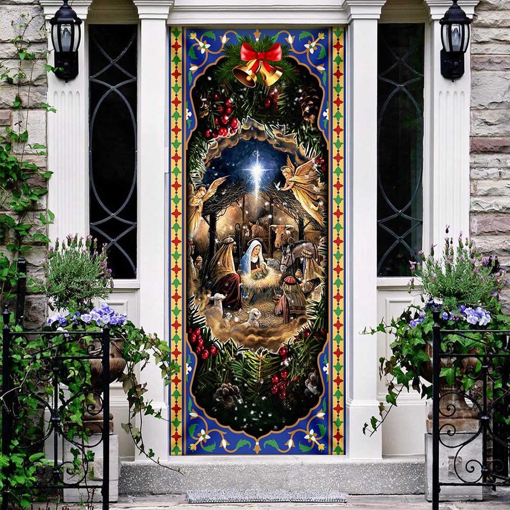 Jesus Christ When He Born Flagwix™ To Jesus Lover Door Cover - Image 3