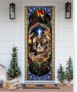Jesus Christ When He Born Flagwix™ To Jesus Lover Door Cover
