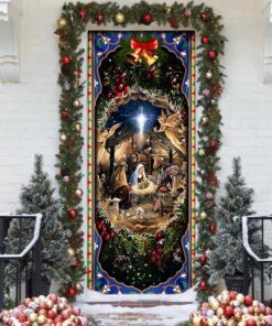 jesus christ when he born flagwix™ to jesus lover door cover 8981
