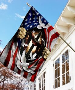 jesus christ with cross flagwix™ american flag with dove flag 1120