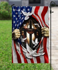 jesus christ with cross flagwix™ american flag with dove flag 3359