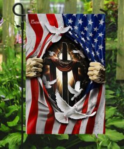 jesus christ with cross flagwix™ american flag with dove flag 4808