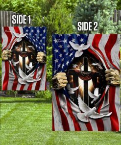 jesus christ with cross flagwix™ american flag with dove flag 8433