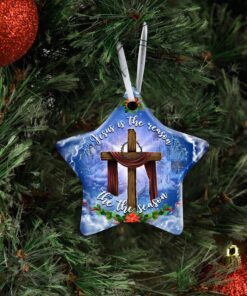 jesus christian cross christmas ceramic ornament 5645