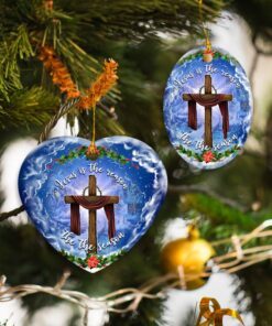 jesus christian cross christmas ceramic ornament 7658