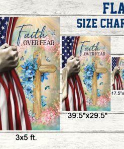 jesus christian cross faith over fear flag mln278f 2438