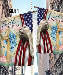 jesus christian cross faith over fear flag mln278f 4743