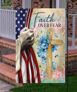 jesus christian cross faith over fear flag mln278f 5704