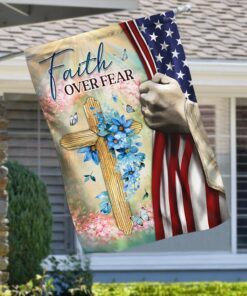 jesus christian cross faith over fear flag mln278f 5959