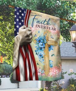 jesus christian cross faith over fear flag mln278f 7167
