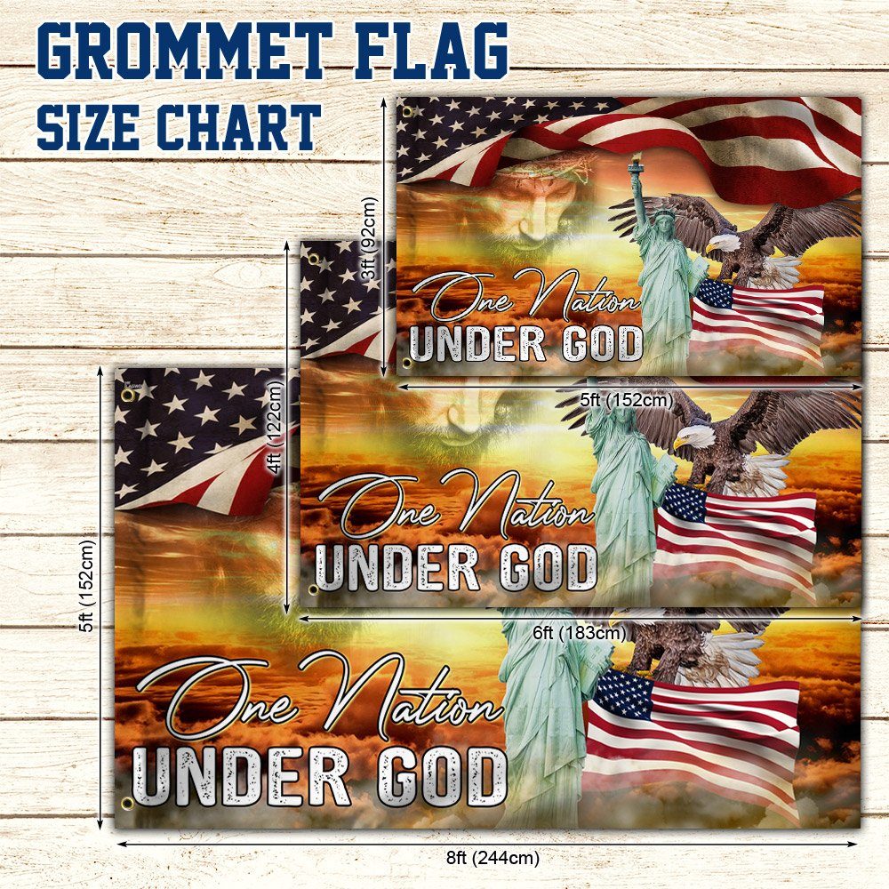 Jesus Christian Cross One Nation Under God Grommet Flag THN3698GF - Image 5