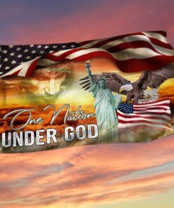 jesus christian cross one nation under god grommet flag thn3698gf 2587