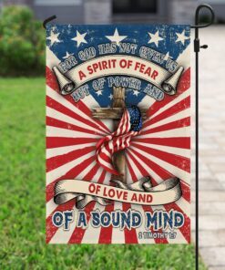 jesus christian for god has not given us flag 7169