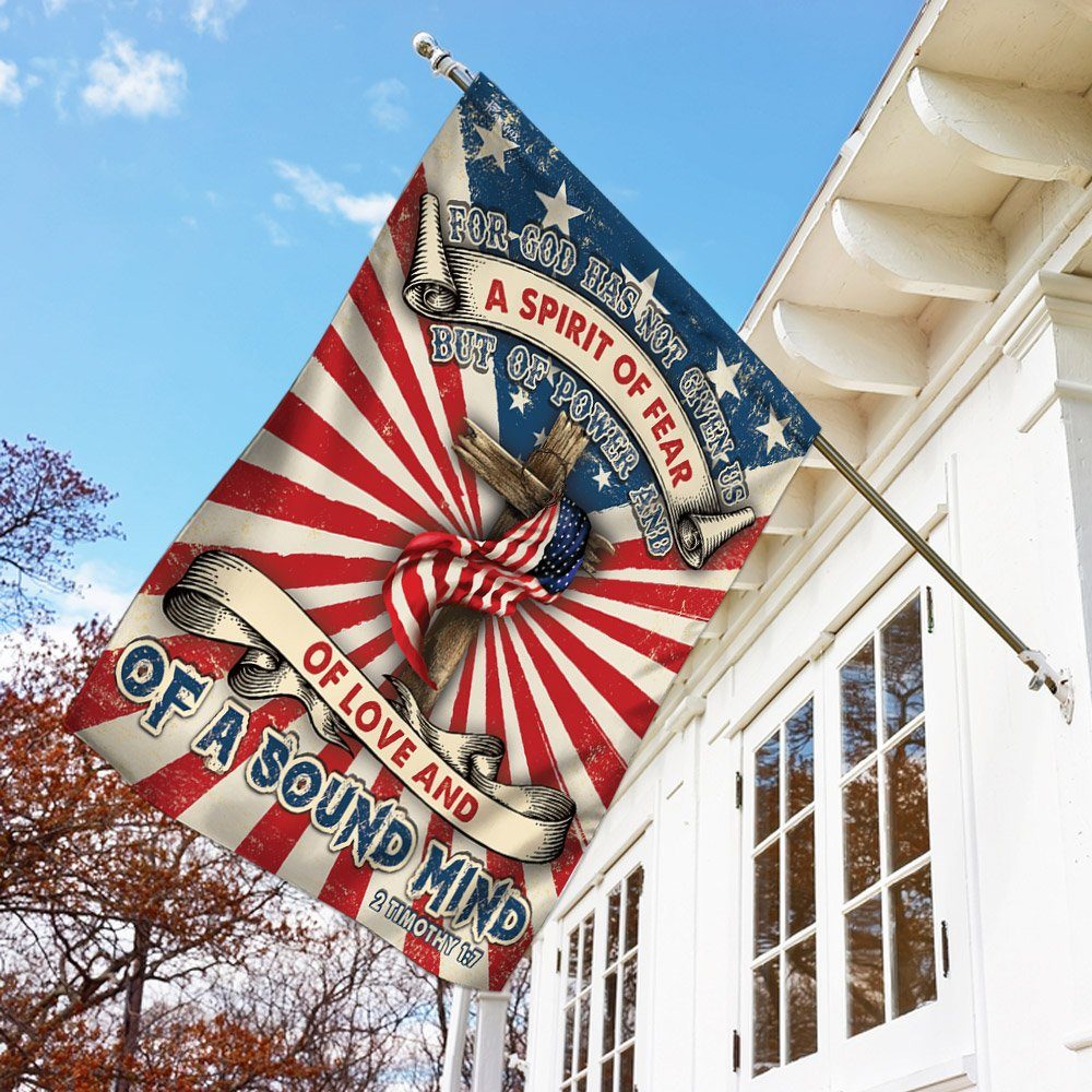 Jesus Christian For God Has Not Given Us Flag - Image 2