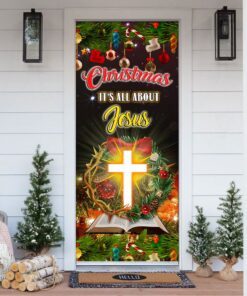 Jesus Christmas Decor Flagwix™ Christmas It’s All About Jesus Door Cover
