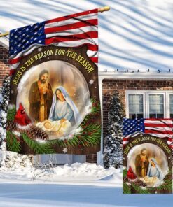 Jesus Christmas Flag Jesus Is The Reason For The Season Flag MLN726F