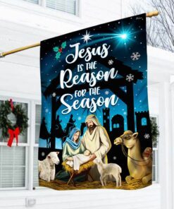Jesus Christmas Flag Jesus Is The Reason For The Season Nativity of Jesus Flag MLN615F