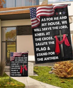 jesus cross american flag as for me and my house we will serve the lord flag mln820f 1184
