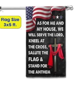 jesus cross american flag as for me and my house we will serve the lord flag mln820f 2984