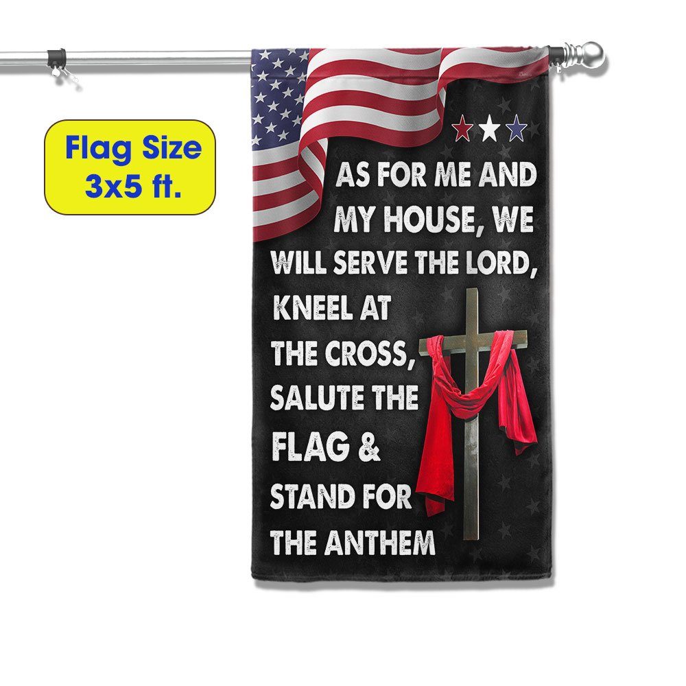 Jesus Cross American Flag As For Me And My House We Will Serve The Lord Flag MLN820F - Image 6