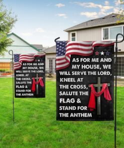 jesus cross american flag as for me and my house we will serve the lord flag mln820f 5732