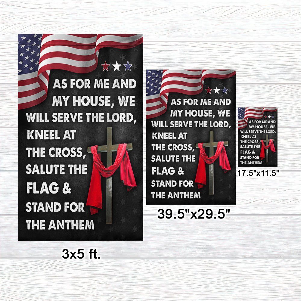Jesus Cross American Flag As For Me And My House We Will Serve The Lord Flag MLN820F - Image 7