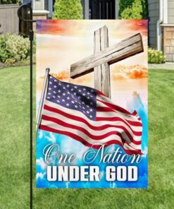 jesus cross american flag one nation under god ttv488f 3181
