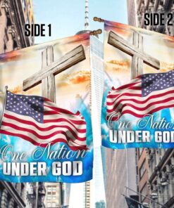 jesus cross american flag one nation under god ttv488f 4531