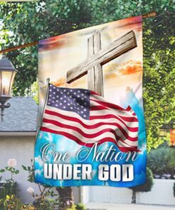 Jesus Cross American Flag One Nation Under God TTV488F