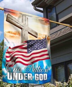 jesus cross american flag one nation under god ttv488f 7773