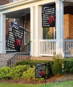 jesus cross thin blue line flag as for me and my house we will serve the lord flag mln820fv1 8711