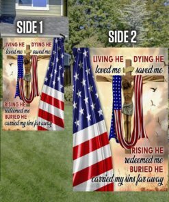 jesus crucifixion flag living he loved me dying he saved me ddh3325f 5570