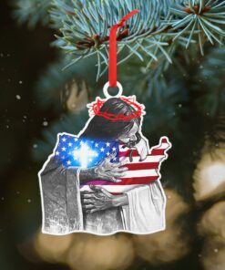 jesus custom shaped ornament hug usa ntb280o 8883