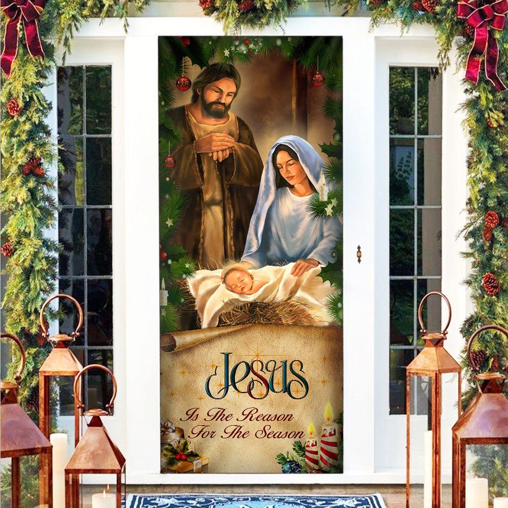 Jesus Door Cover Jesus Is The Reason For The Season Christmas Door Cover TRL1629D - Image 3