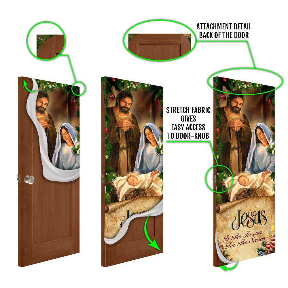 Jesus Door Cover Jesus Is The Reason For The Season Christmas Door Cover TRL1629D - Image 6