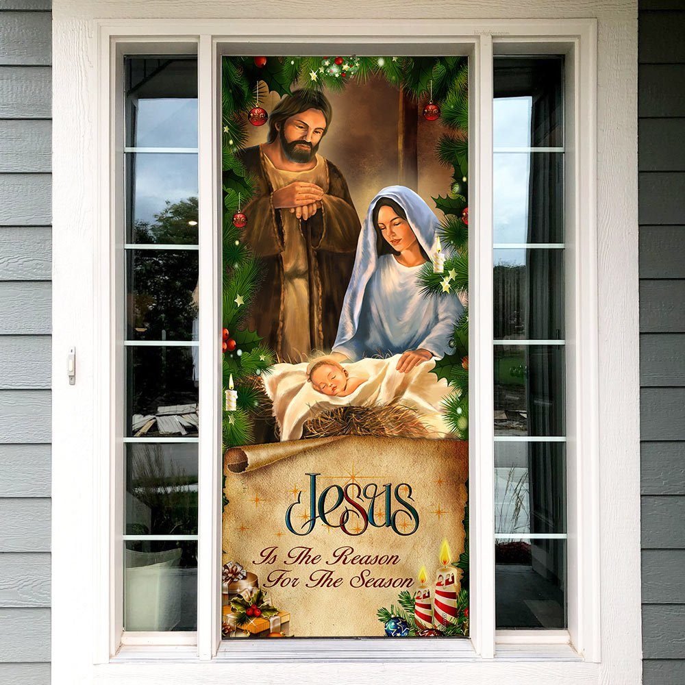 Jesus Door Cover Jesus Is The Reason For The Season Christmas Door Cover TRL1629D - Image 4