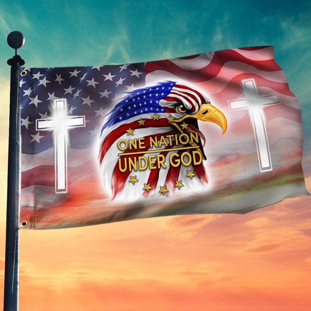 Jesus Eagle Grommet Flag One Nation Under God BNN153GF