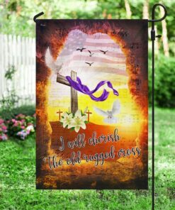 jesus easter flag i will cherish the old rugged cross lnh057f 1117