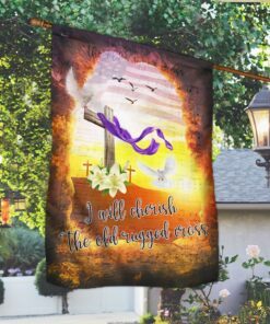 jesus easter flag i will cherish the old rugged cross lnh057f 7500