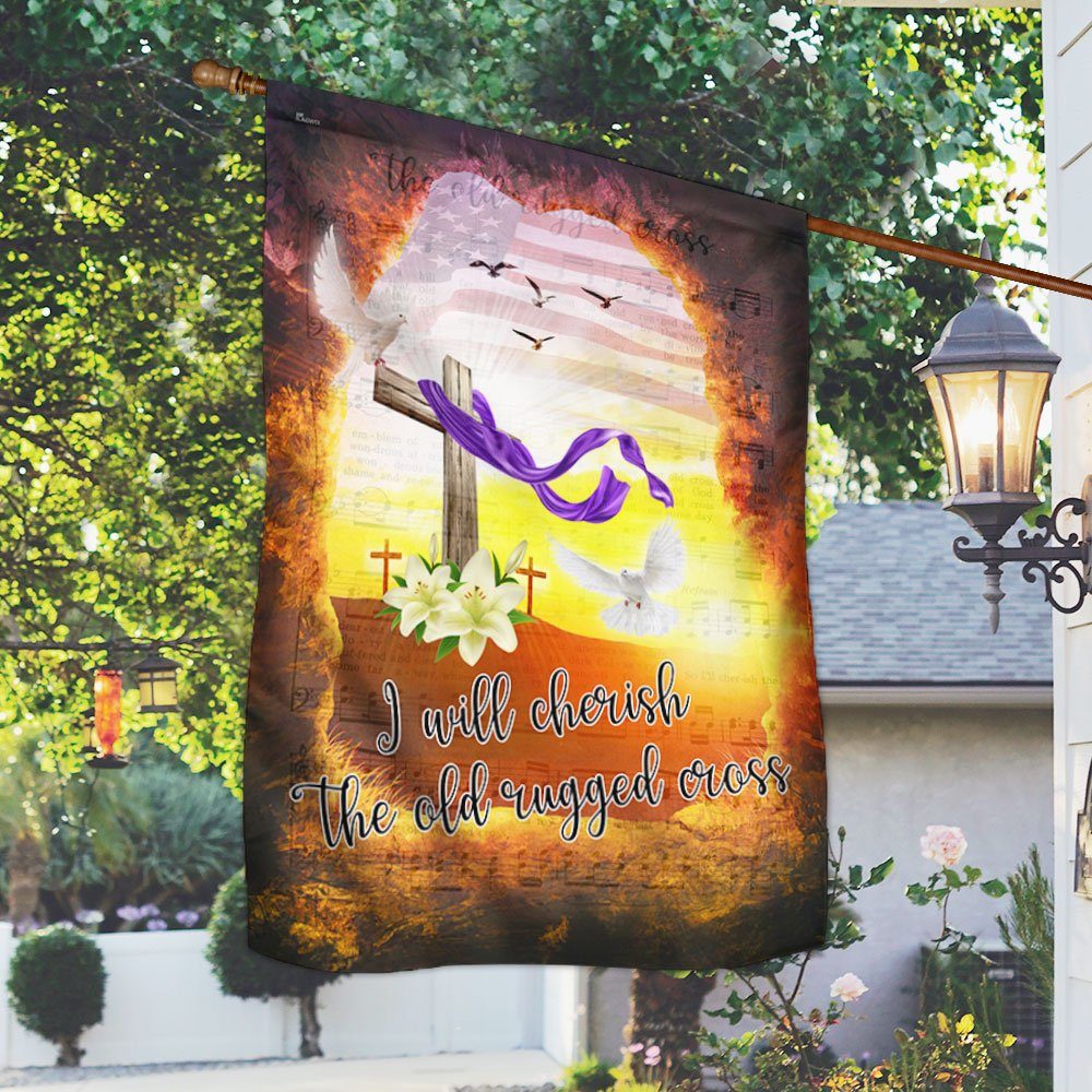 Jesus Easter Flag I Will Cherish The Old Rugged Cross LNH057F - Image 2