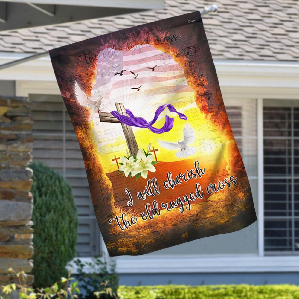 Jesus Easter Flag I Will Cherish The Old Rugged Cross LNH057F