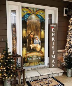 jesus family, jesus is the reason for the season christmas door cover thb3517dv2 1310