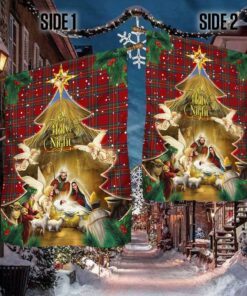 jesus family, o holy night jesus christmas flag tpt427f 2680