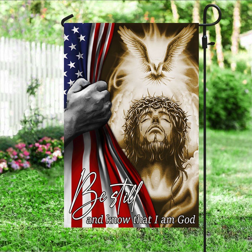 Jesus Flag Be Still And Know That I Am God Holy Spirit American Flag TRL1734Fv1 - Image 4