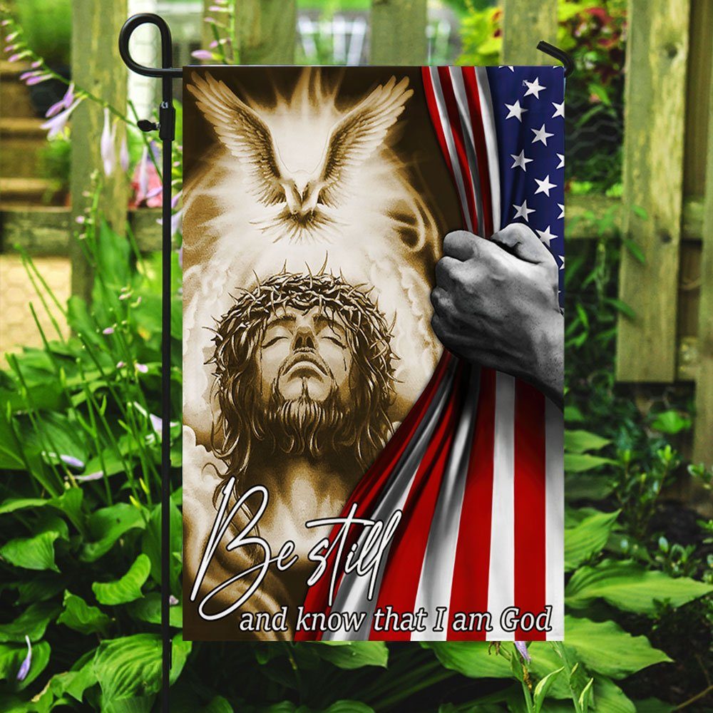 Jesus Flag Be Still And Know That I Am God Holy Spirit American Flag TRL1734Fv1 - Image 5