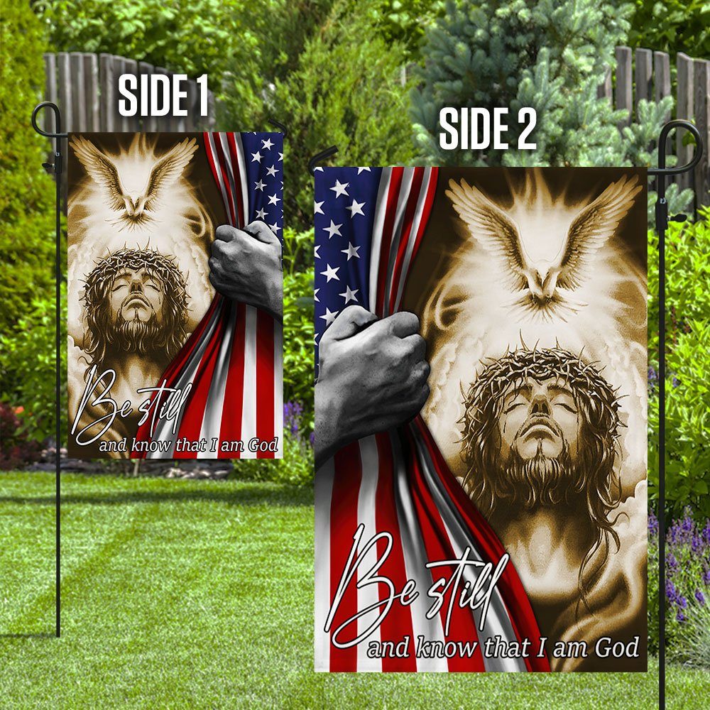 Jesus Flag Be Still And Know That I Am God Holy Spirit American Flag TRL1734Fv1 - Image 6