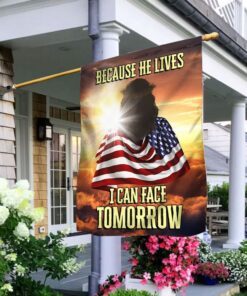 Jesus Flag Because He Lives I Can Face Tomorrow QNK849F